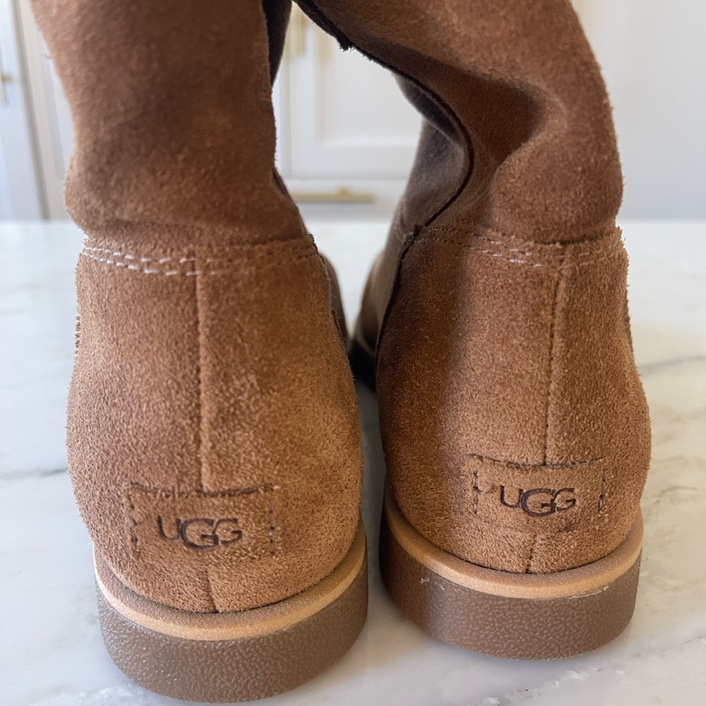 UGG Slouch Short Boots Booties, Sold Out!, Chestnut Suede Leather, Like New - Picture 7 of 15